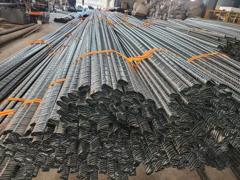 申特车间实拍:成捆金属波纹管近景